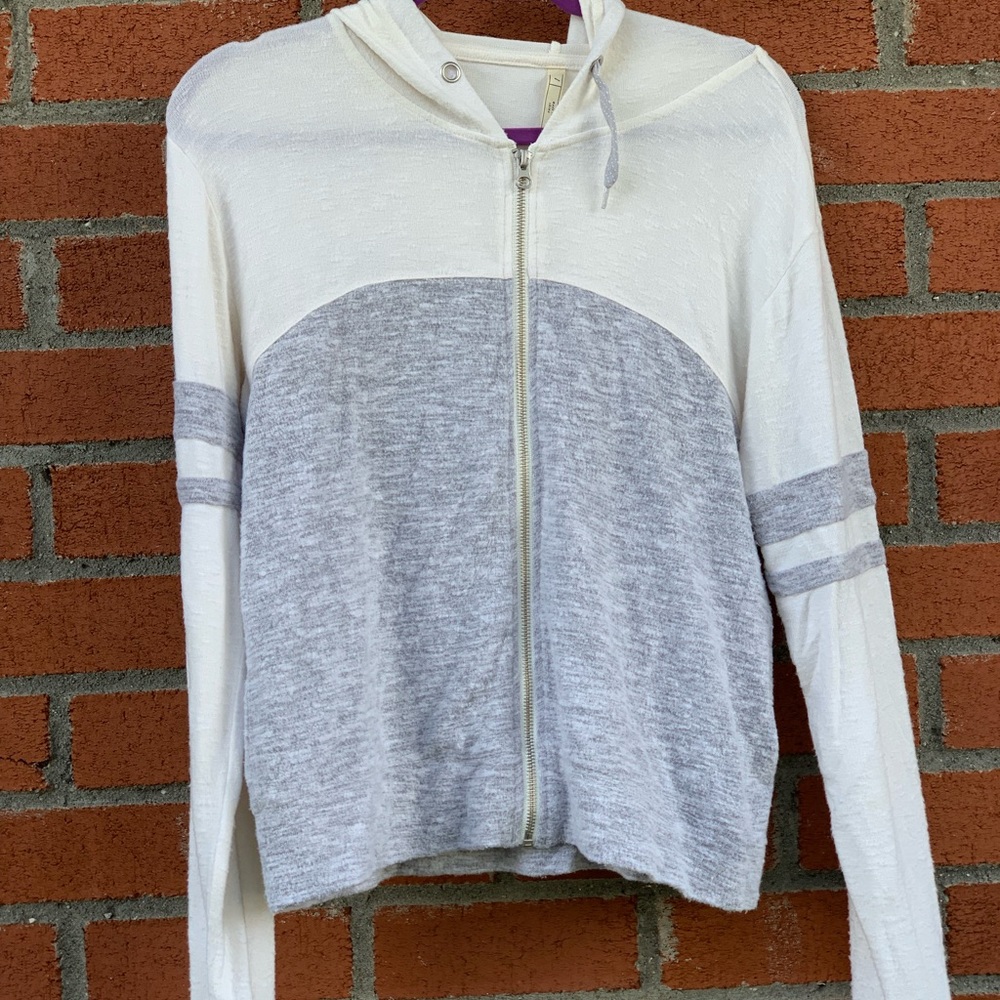 Blue and white soft zip up hoodie from Aeropostale